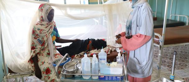 Child getting treated for malaria